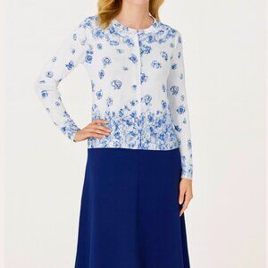 🌸 Karen Scott Floral Jersey Cardigan – Size Small (NWT)